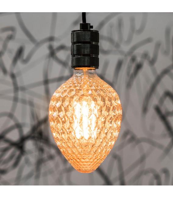 Portalámparas decorativo de rejilla de aluminio E27 negro – foto