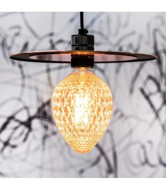 Portalámparas decorativo de rejilla de aluminio E27 negro – foto