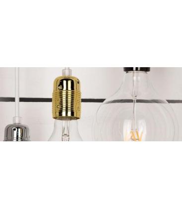 Portalámpara decorativo E27 de metal dorado 11705-25759