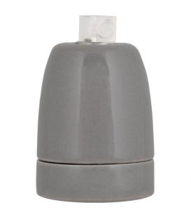 Douille décorative en porcelaine E27 gris