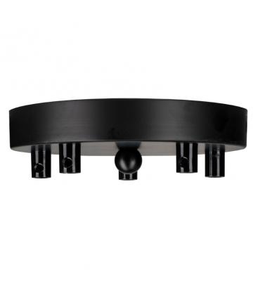 Tazza da soffitto in metallo nero per 5 cavi multipli 11753-26013