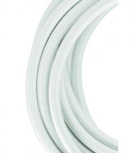 Cable textil decorativo 2C blanco 3m