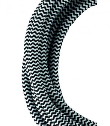 Stylish Textile Cable Enhance Your Space with 3m of Black and White 11776-26081