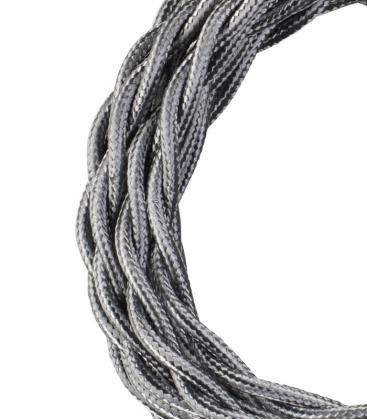 Elevate Your Space with Metallic Silver Twisted Textile Cable 11799-26123