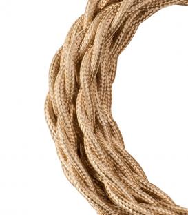 Decorative Textile Cable twisted 2C metallic champagne 3m