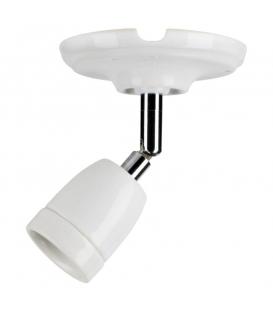 Portalámparas decorativo E27 porcelana, regulable, blanco