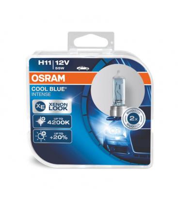 Lampadina H11 55W 12V 64211 CBI blu freddo intenso per auto - Confezione doppia 8263-26739