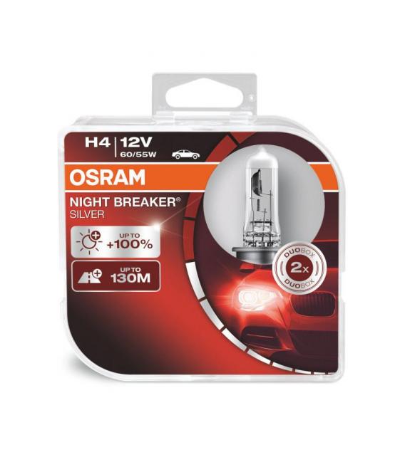 Autolampe H4 60/55W Night Breaker Silber - Doppelpack – foto