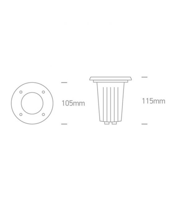 Acero inoxidable GU10 IP67 Luminaria circular de suelo para exteriores – foto