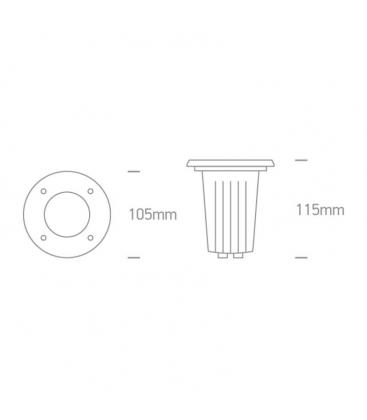 Stainless Steel GU10 IP67 Circular Outdoor Floor Luminaire 12007-26792