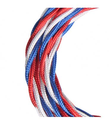 Add Elegance to Your Space with Shiny Blue White Red Textile Cable T 12010-26800