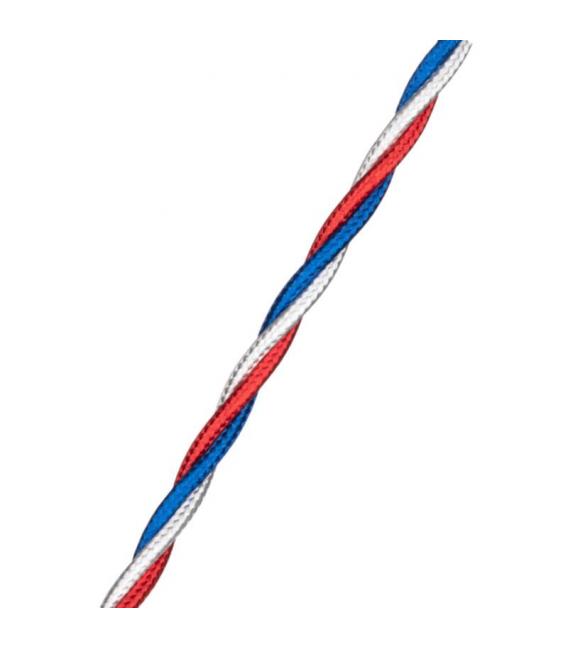 Add Elegance to Your Space with Shiny Blue White Red Textile Cable T – photo