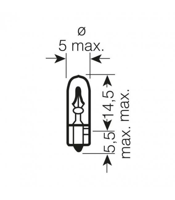24V Truck Bulb 2741, 1.2W W2x4.6d - – foto