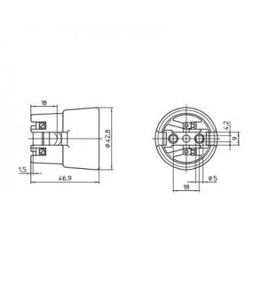 Porcellana M4 62310 Portalampada - Apparecchio unico E27 4022-3122