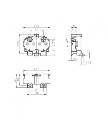 2G11 Bracket Lampholder Base - Essential 4042-3177