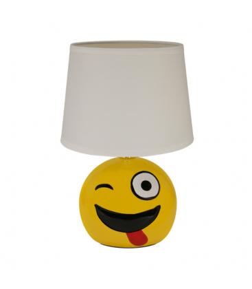 Lampada da tavolo EMO E14 Funny Smiley Face bianca illumina la scrivania 12026-32014