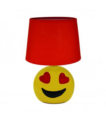 Lampe à poser EMO E14 rouge unique en forme de visage souriant 12027-32015