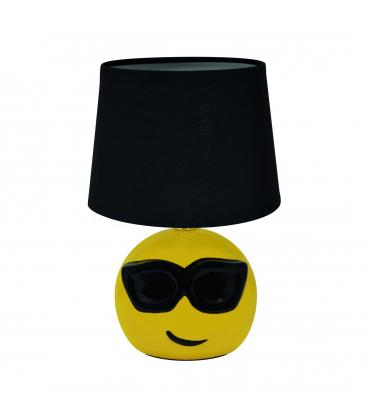 Lampe de table EMO E14 noire avec amusant en forme visage souriant 12028-32016