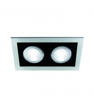 Elegante Luminaria empotrable BORYS L GU10 Plata Negro 12337-32314