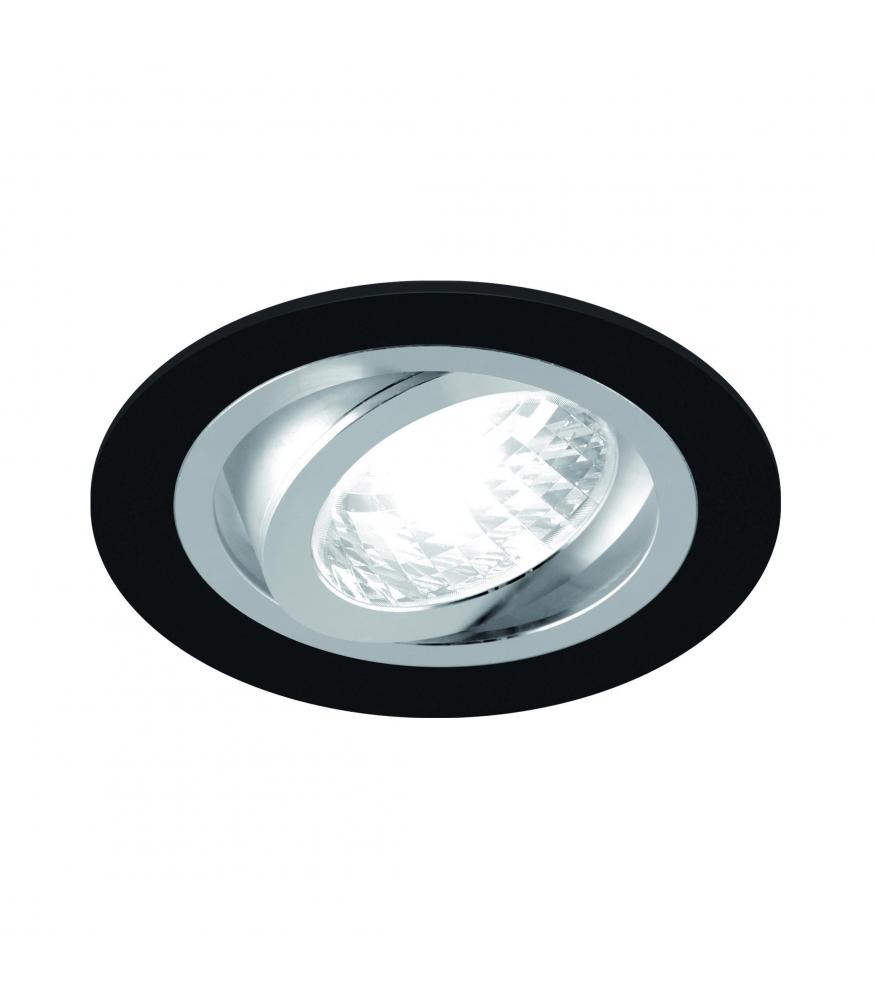 ALUM C GU10 Recessed Ceiling Light Elegant Design, Matblack Chrome