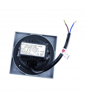 LED stenska svetilka vgradna KURS D 1,6W NW siva 12816-36865