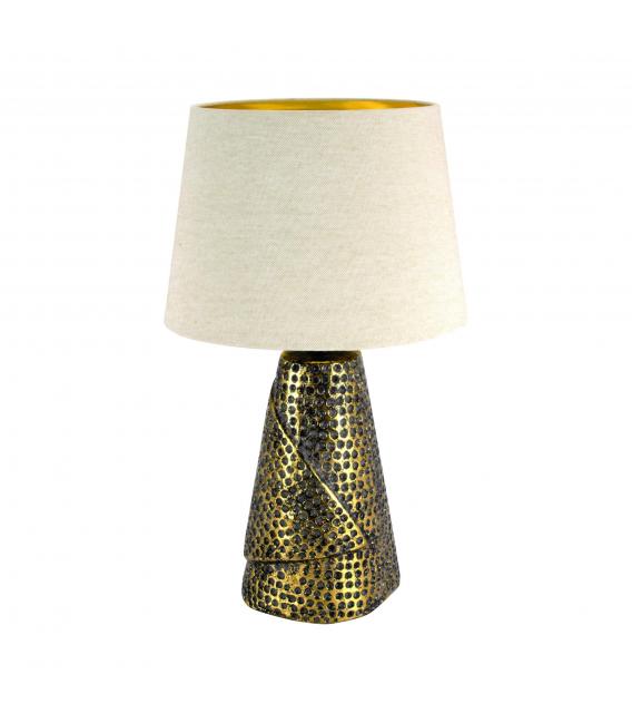 Lampe à poser Gold MAGDA E27 en beige - Une solution d'éclairage unique – Photo