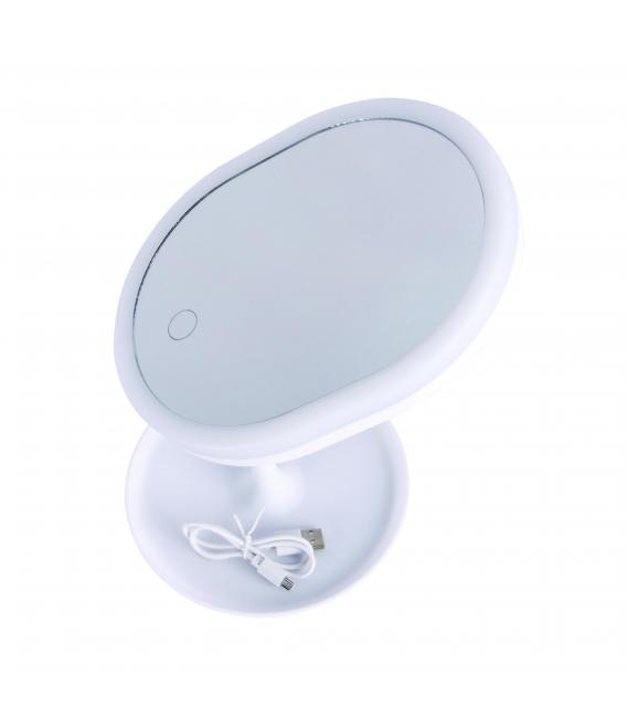 Mettez en valeur votre beauté avec le miroir de table LED PRINCESSA Blanc – Photo