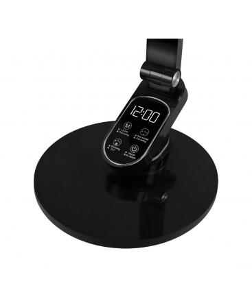 RAGAS Schwarze LED-Schreibtischlampe - einstellbare Helligkeit, weißes Licht und Uhr 13570-38147