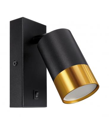 PUZON WLL GU10 Noir Or Luminaire avec interrupteur 13632-38236