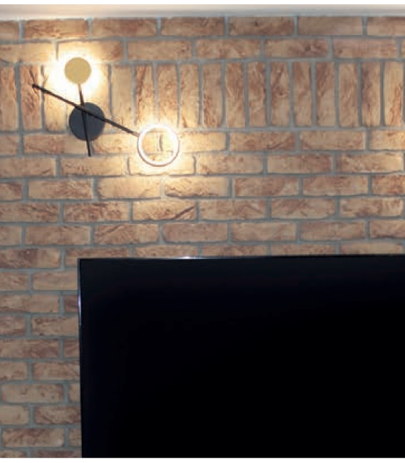 Stenska LED svetilka OMEGA LED I 10W črna / zlata NW – fotografija