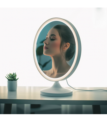 Valorizzate la vostra bellezza con lo specchio da tavolo a LED PRINCESSA Bianco 12739-38435