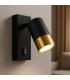 PUZON WLL GU10 noir / or - avec interrupteur 13632-38481