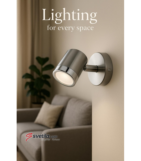 OLAF GU10 1C Luminaire - Finition chrome/chrome mat – Photo