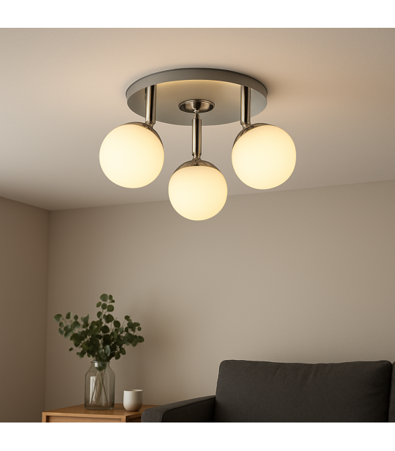 NELI 3C Chrome LED svetilka - 3x6W topla bela svetloba – fotografija