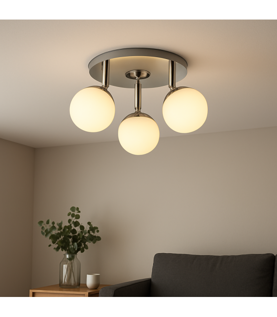 NELI 3C Apparecchio LED cromato - 3x6W Luce bianca calda – Foto