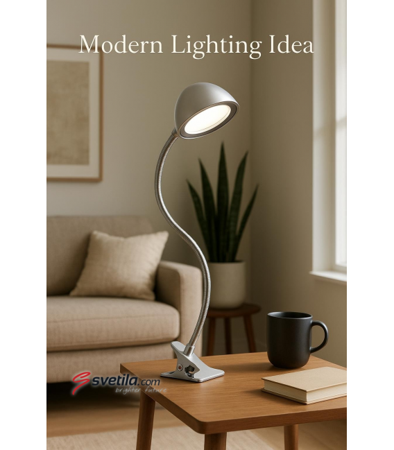 RONI Flex Lámpara de escritorio LED con clip - Acabado blanco – foto