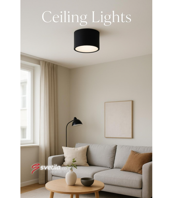 ROLEN 3W NW Luminaire LED de plafond noir – Photo