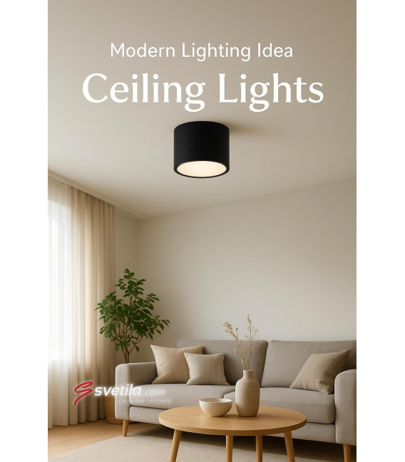 ROLEN 3W NW Schwarze LED-Deckenleuchte – foto