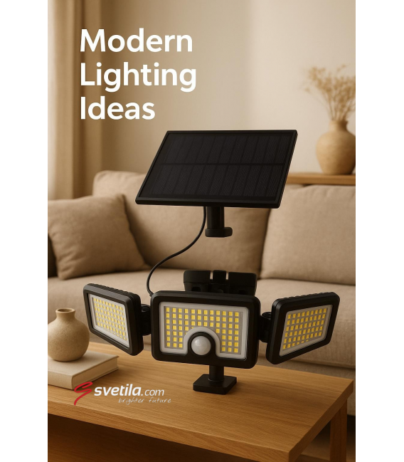 Solarni LED reflektor s senzorjem gibanja - SALEM 5W CW – fotografija