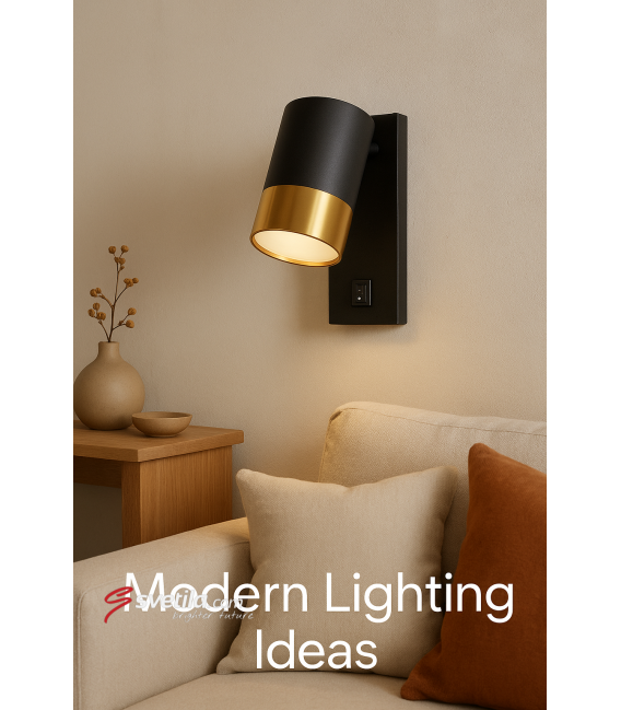 PUZON WLL GU10 Noir/Or Luminaire avec interrupteur – Photo