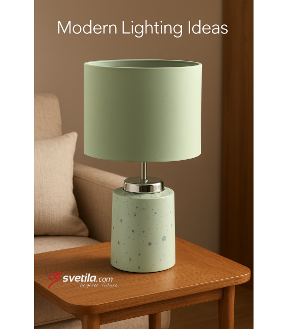 HELENA E14 White/Silver Table Lamp - Illuminez votre bureau – Photo