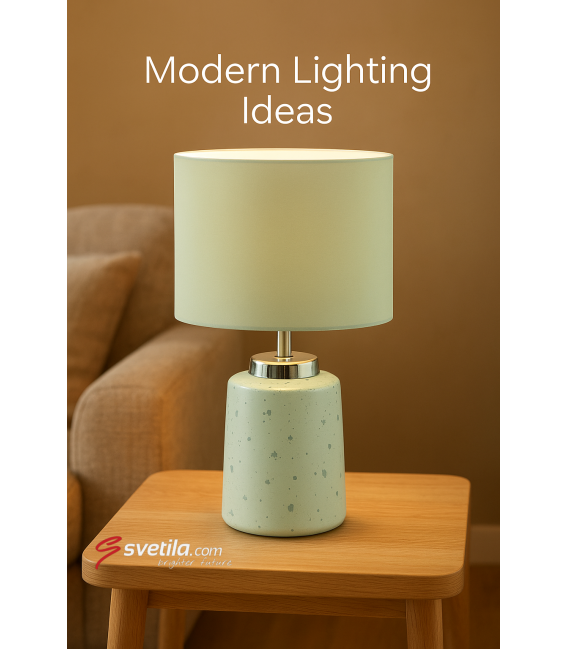 HELENA E14 White/Silver Table Lamp - Illuminate Your Desk – photo