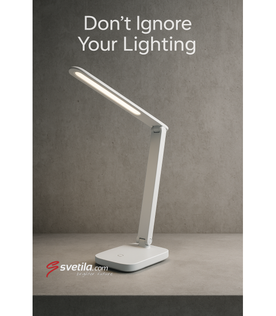 ZET Lámpara de escritorio LED blanca - Brillo ajustable, control táctil del color – foto