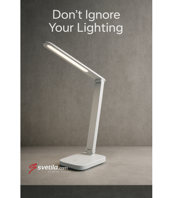 ZET White LED Desk Lamp - Luminosité réglable, contrôle tactile des couleurs – Photo