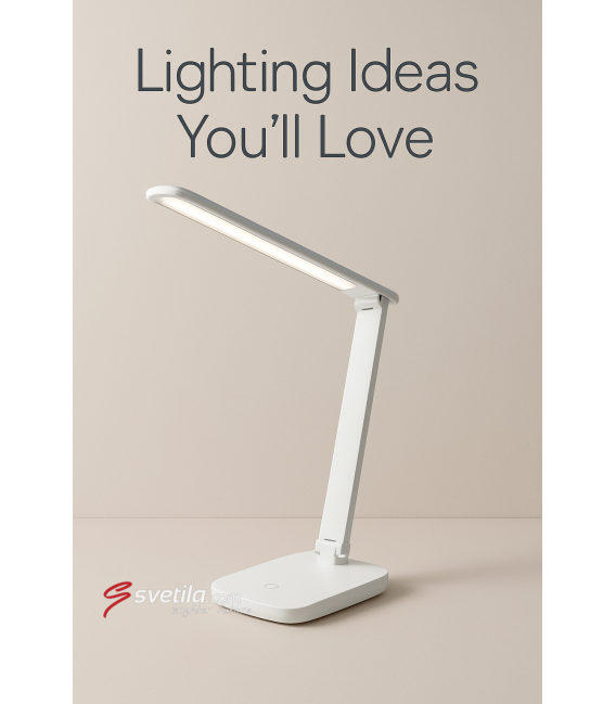 Namizna svetilka ZET bela LED - nastavljiva svetlost, upravljanje barve na dotik – fotografija