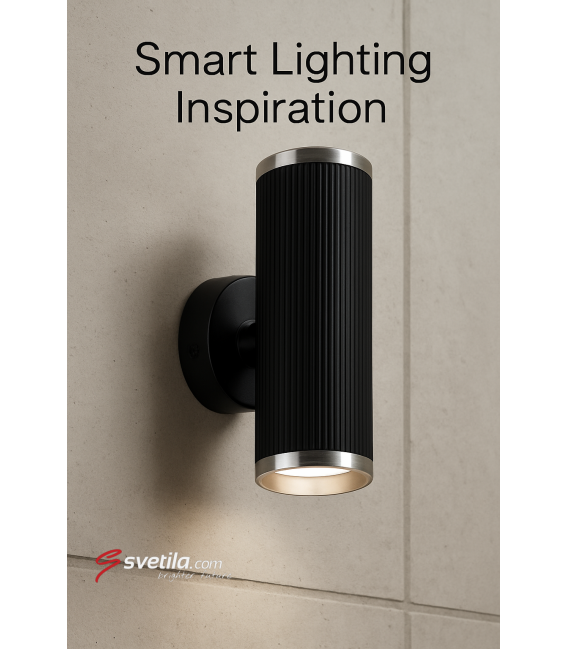 FRIDA WLL 2XGU10 Noir Chromé - Luminaire unique de haut en bas – Photo