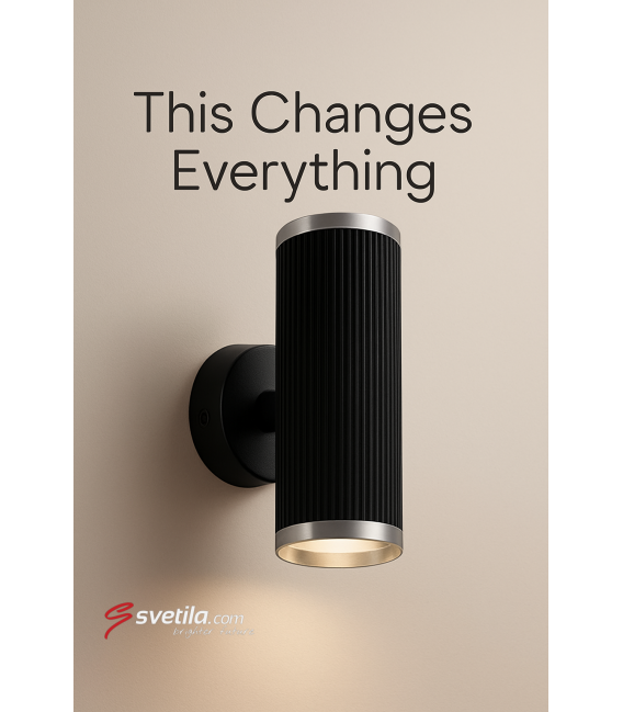 FRIDA WLL 2XGU10 Negro Cromo - Luminaria Única Up & Down – foto