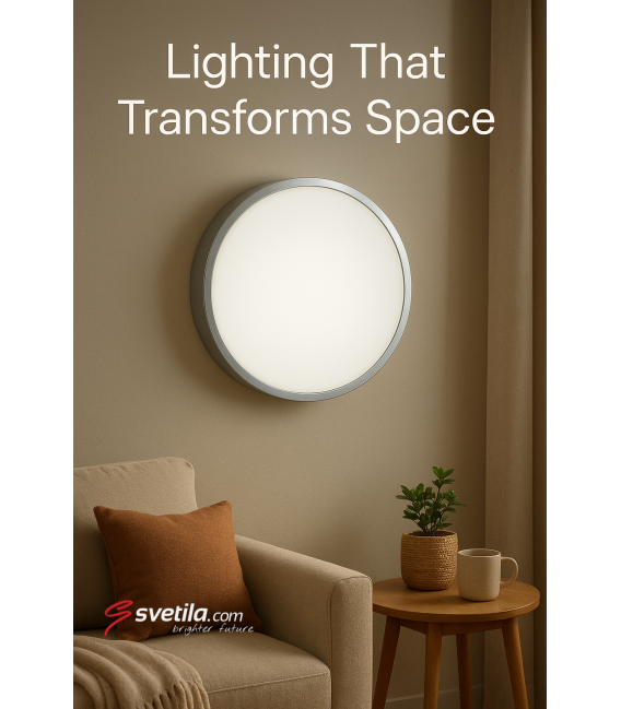 Stropna LED svetilka PLANAR 36W NW srebrna - Zunanja fasadna – fotografija