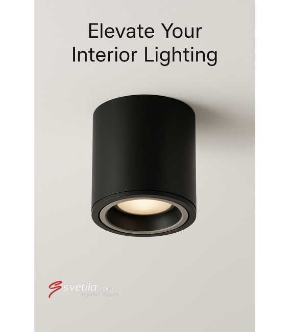 INDI C GU10 Luminaria de techo negra – foto