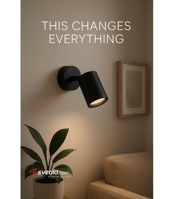 Luminaria TENOR GU10 1C negra - Solución de iluminación única – foto